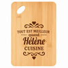 Planche bambou gravée personnalisée femme idée cadeau Fête des Mères apéro 30×20 prénom cuisine plateau fromage anniversaire noel maman mamie