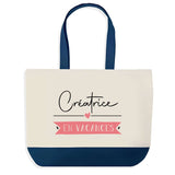 Sac de shopping bleu Créatrice en Vacances