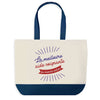 Sac de shopping bleu Aide-Soignante Meilleure du Monde