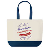 Sac de shopping bleu Aide-Soignante Meilleure du Monde