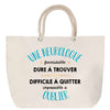 Sac Fête des Mères Mamie Famille Idée Cadeau anniversaire Noël Travail Boulot Métier Départ Retraite Collègue Femme cabas shopping plage