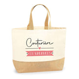 Sac Jute Fête des Mères Fêtes des Pères Mamie Papi Famille Idée Cadeau anniversaire Noël Travail Boulot Métier Départ Retraite Collègue Femme Homme