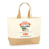 Sac Jute Fête des Mères Fêtes des Pères Mamie Papi Famille Idée Cadeau anniversaire Noël Travail Boulot Métier Départ Retraite Collègue Femme Homme