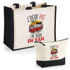 Cabas homme ou femme sac plage ou shopping tote bag pochette trousse Idée cadeau original pour anniversaire Noël travail départ retraite collègue famille fete des mères fetes des pères papa maman mamie papi