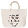 Sac Fête des Mères Mamie Famille Idée Cadeau anniversaire Noël Travail Boulot Métier Départ Retraite Collègue Femme cabas shopping plage