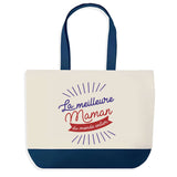Sac de shopping bleu Maman Meilleure du Monde