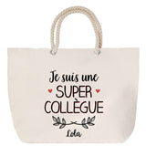 Sac Fête des Mères Mamie Famille Idée Cadeau anniversaire Noël Travail Boulot Métier Départ Retraite Collègue Femme cabas shopping plage