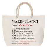 Sac Fête des Mères Mamie Famille Idée Cadeau anniversaire Noël Travail Boulot Métier Départ Retraite Collègue Femme cabas shopping plage