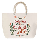 Sac Fête des Mères Mamie Famille Idée Cadeau anniversaire Noël Travail Boulot Métier Départ Retraite Collègue Femme cabas shopping plage