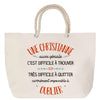 Sac Fête des Mères Mamie Famille Idée Cadeau anniversaire Noël Travail Boulot Métier Départ Retraite Collègue Femme cabas shopping plage