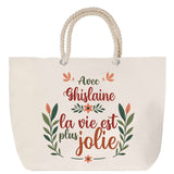 Sac Fête des Mères Mamie Famille Idée Cadeau anniversaire Noël Travail Boulot Métier Départ Retraite Collègue Femme cabas shopping plage