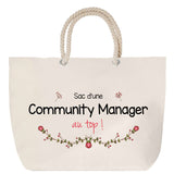 Sac Fête des Mères Mamie Famille Idée Cadeau anniversaire Noël Travail Boulot Métier Départ Retraite Collègue Femme cabas shopping plage