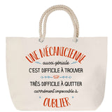 Sac Fête des Mères Mamie Famille Idée Cadeau anniversaire Noël Travail Boulot Métier Départ Retraite Collègue Femme cabas shopping plage