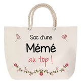 Sac Fête des Mères Mamie Famille Idée Cadeau anniversaire Noël Travail Boulot Métier Départ Retraite Collègue Femme cabas shopping plage