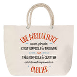 Sac Fête des Mères Mamie Famille Idée Cadeau anniversaire Noël Travail Boulot Métier Départ Retraite Collègue Femme cabas shopping plage