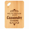 Planche bambou gravée personnalisée femme idée cadeau Fête des Mères apéro 30×20 prénom cuisine plateau fromage anniversaire noel maman mamie