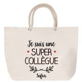 Sac Fête des Mères Mamie Famille Idée Cadeau anniversaire Noël Travail Boulot Métier Départ Retraite Collègue Femme cabas shopping plage
