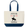 Sac de shopping bleu J'peux pas Équitation Traits Rouges