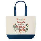 Sac Fête des Mères Mamie Famille Idée Cadeau anniversaire Noël Travail Boulot Métier Départ Retraite Collègue Femme cabas shopping plage