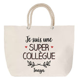Sac Fête des Mères Mamie Famille Idée Cadeau anniversaire Noël Travail Boulot Métier Départ Retraite Collègue Femme cabas shopping plage
