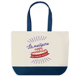 Sac de shopping bleu Femme Agent Immobilier Meilleure du Monde