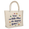 Sac Fête des Mères Mamie Famille Idée Cadeau anniversaire Noël Travail Boulot Métier Départ Retraite Collègue Femme cabas shopping plage