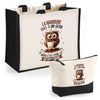 Cabas femme sac plage ou shopping tote bag pochette trousse Idée cadeau original pour anniversaire Noël travail départ retraite collègue famille fete des mères maman mamie