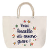 Sac Fête des Mères Mamie Famille Idée Cadeau anniversaire Noël Travail Boulot Métier Départ Retraite Collègue Femme cabas shopping plage