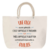 Sac Fête des Mères Mamie Famille Idée Cadeau anniversaire Noël Travail Boulot Métier Départ Retraite Collègue Femme cabas shopping plage