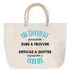 Sac Fête des Mères Mamie Famille Idée Cadeau anniversaire Noël Travail Boulot Métier Départ Retraite Collègue Femme cabas shopping plage