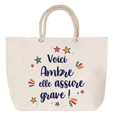 Sac Fête des Mères Mamie Famille Idée Cadeau anniversaire Noël Travail Boulot Métier Départ Retraite Collègue Femme cabas shopping plage