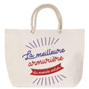 Sac Fête des Mères Mamie Famille Idée Cadeau anniversaire Noël Travail Boulot Métier Départ Retraite Collègue Femme cabas shopping plage