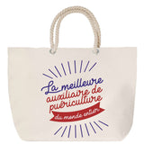 Sac Fête des Mères Mamie Famille Idée Cadeau anniversaire Noël Travail Boulot Métier Départ Retraite Collègue Femme cabas shopping plage