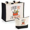Cabas homme ou femme sac plage ou shopping tote bag pochette trousse Idée cadeau original pour anniversaire Noël travail départ retraite collègue famille fete des mères fetes des pères papa maman mamie papi