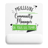 Tapis de souris ergonomique avec repose-poignet, accessoire bureau pour femme et homme, fête des pères, cadeau pas cher, idée cadeau fête des mères, secret santa, départ à la retraite, télétravail et gaming