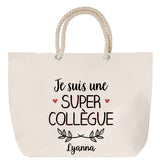 Sac Fête des Mères Mamie Famille Idée Cadeau anniversaire Noël Travail Boulot Métier Départ Retraite Collègue Femme cabas shopping plage