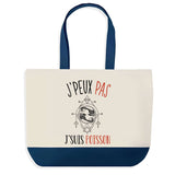 Sac de shopping bleu J'peux pas Signe Poisson