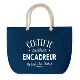 Sac de plage Bleu anse corde Certifié meilleur Encadreur