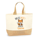 Sac Jute Fête des Mères Fêtes des Pères Mamie Papi Famille Idée Cadeau anniversaire Noël Travail Boulot Métier Départ Retraite Collègue Femme Homme