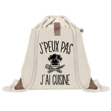 Sac à dos avec pochette J'peux pas Cuisine Toque Noire