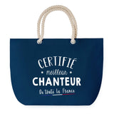 Sac de plage Bleu anse corde Certifié meilleur Chanteur