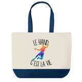 Sac de shopping bleu Hand c'est la Vie