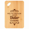Planche bambou gravée personnalisée homme idée cadeau Fête des Pères apéro 30×20 prénom cuisine plateau fromage anniversaire noel papa papi 