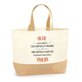 Sac Jute Fête des Mères Fêtes des Pères Mamie Papi Famille Idée Cadeau anniversaire Noël Travail Boulot Métier Départ Retraite Collègue Femme Homme