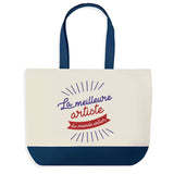 Sac de shopping bleu Artiste Meilleure du Monde