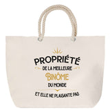 Sac Fête des Mères Mamie Famille Idée Cadeau anniversaire Noël Travail Boulot Métier Départ Retraite Collègue Femme cabas shopping plage