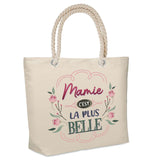 Sac Fête des Mères Mamie Famille Idée Cadeau anniversaire Noël Travail Boulot Métier Départ Retraite Collègue Femme cabas shopping plage