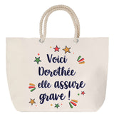 Sac Fête des Mères Mamie Famille Idée Cadeau anniversaire Noël Travail Boulot Métier Départ Retraite Collègue Femme cabas shopping plage