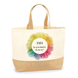 Sac Jute Fête des Mères Fêtes des Pères Mamie Papi Famille Idée Cadeau anniversaire Noël Travail Boulot Métier Départ Retraite Collègue Femme Homme