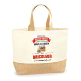 Sac Jute Fête des Mères Fêtes des Pères Mamie Papi Famille Idée Cadeau anniversaire Noël Travail Boulot Métier Départ Retraite Collègue Femme Homme